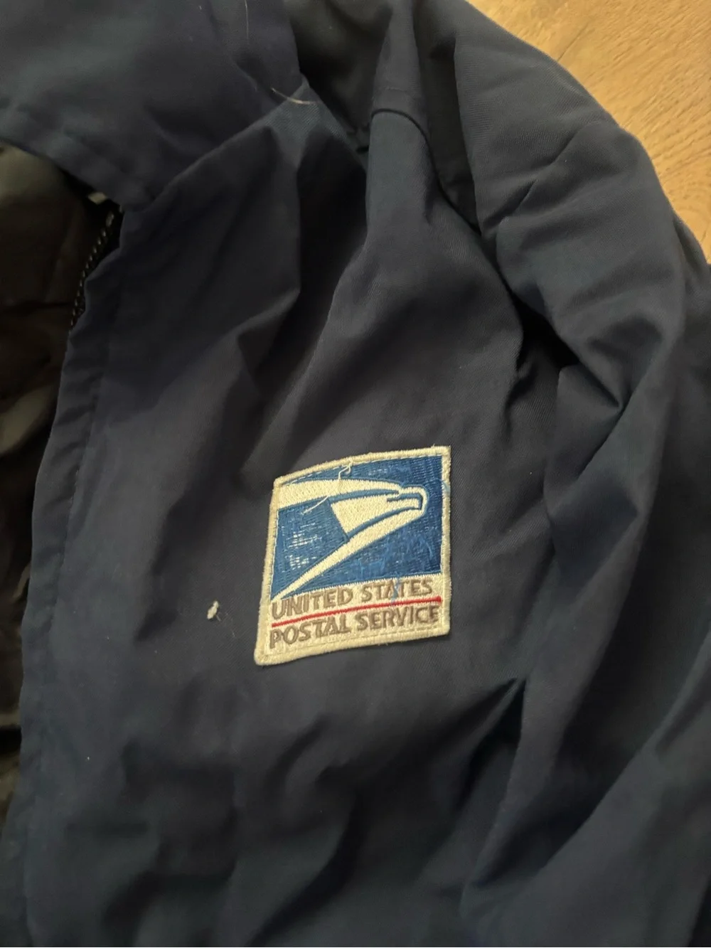 USPS Messenger Bag Unisex Large Navy Blue  Vintage Canvas Logo Striped